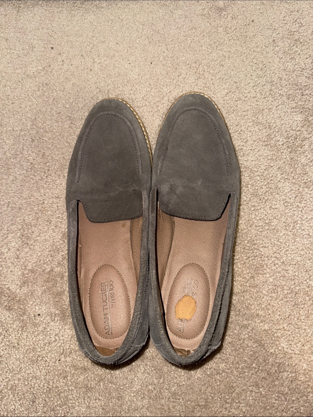 Adam Tucker Gray Suede Slip-On Loafers